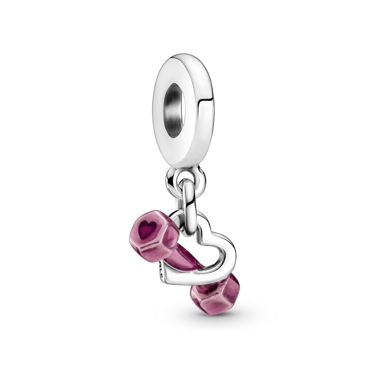 Pandora Dumbbell & Hart Hangende Bedel zilver - 799545C01