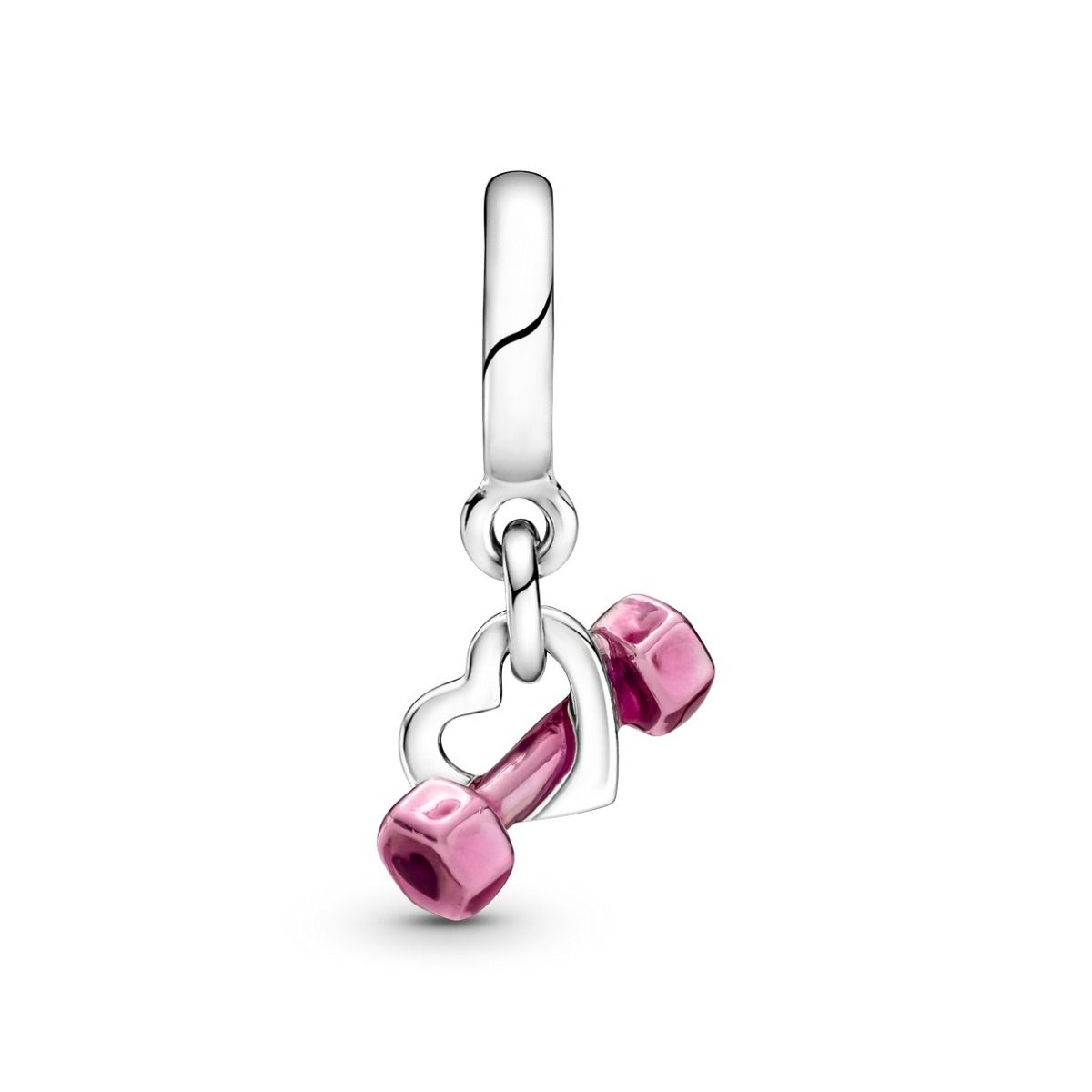 Pandora Dumbbell & Hart Hangende Bedel zilver - 799545C01