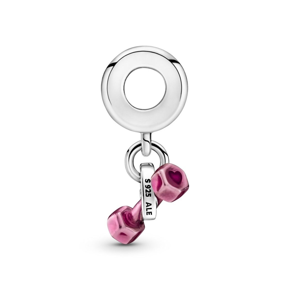 Pandora Dumbbell & Hart Hangende Bedel zilver - 799545C01