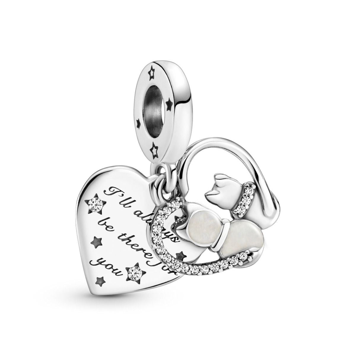 Pandora Katten & Harten Hangende Bedel zilver - 799546C01