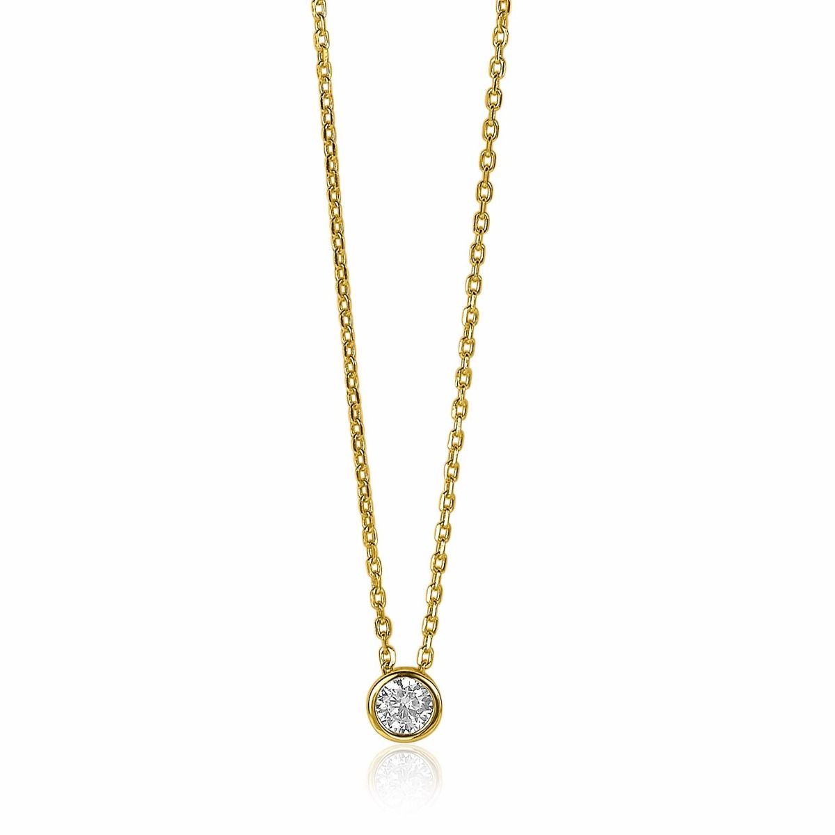 ZINZI Zilveren Ketting met Witte Zirkonia - ZIC1393Y