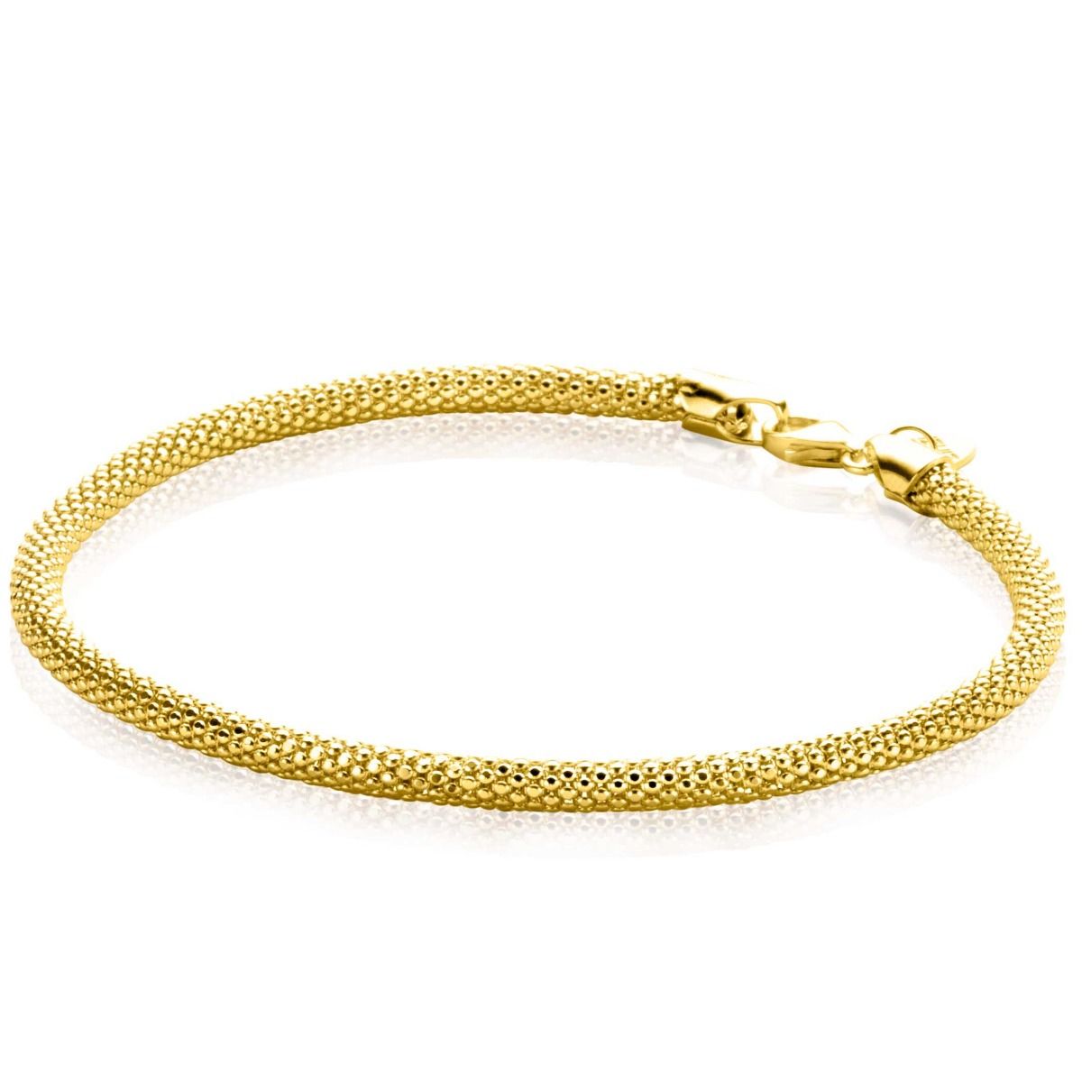 Zinzi Gold 14 krt gouden popcorn schakelarmband 3mm breed, lengte 18,5cm ZGA380, exclusief en kwalitatief hoogwaardig. Ontdek nu!