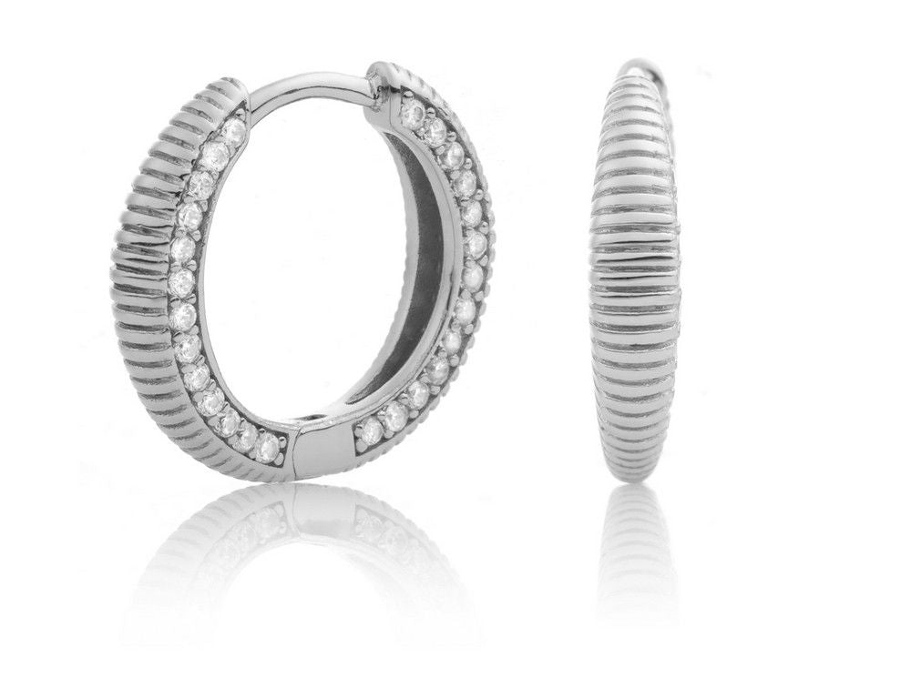 Sparkling Jewels Oorbellen Zirkonia EAS03 Zilverkleurig