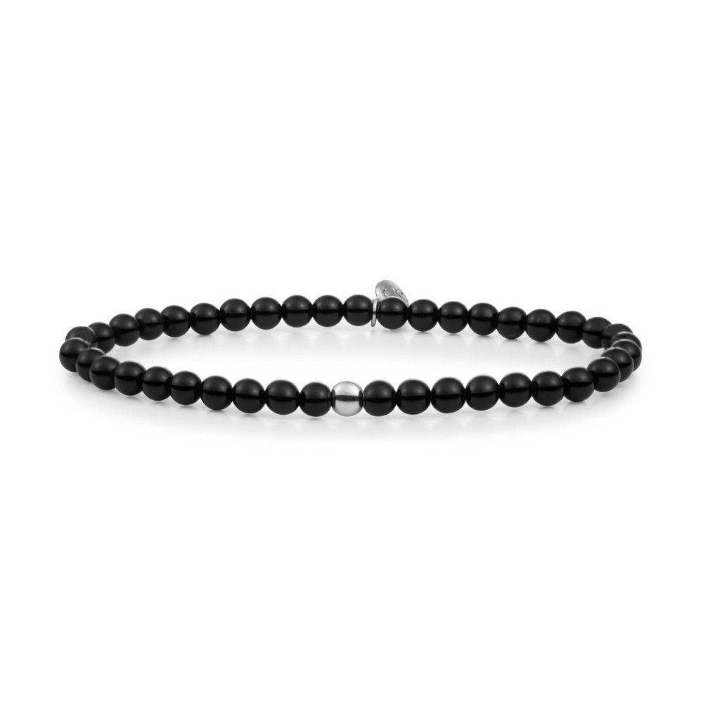 Sparkling Jewels Armband Onyx SB-GEM07-ADD-4MM Zilverkleurig