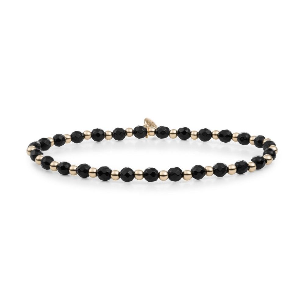 Sparkling Jewels Armband Onyx SBG-GEM07-3MM-MIX Goudkleurig