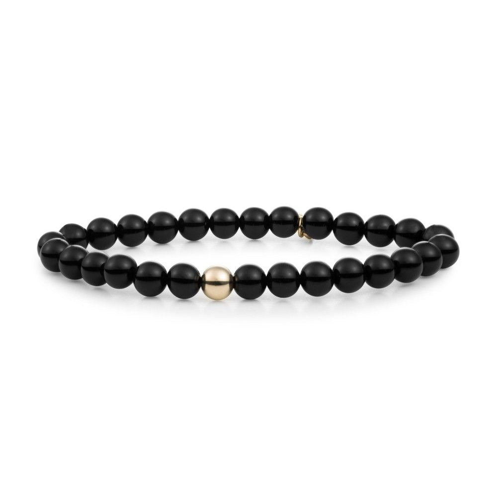 Sparkling Jewels armband Onyx Saturn large - Gold 6mm, exclusief en kwalitatief hoogwaardig. Ontdek nu!