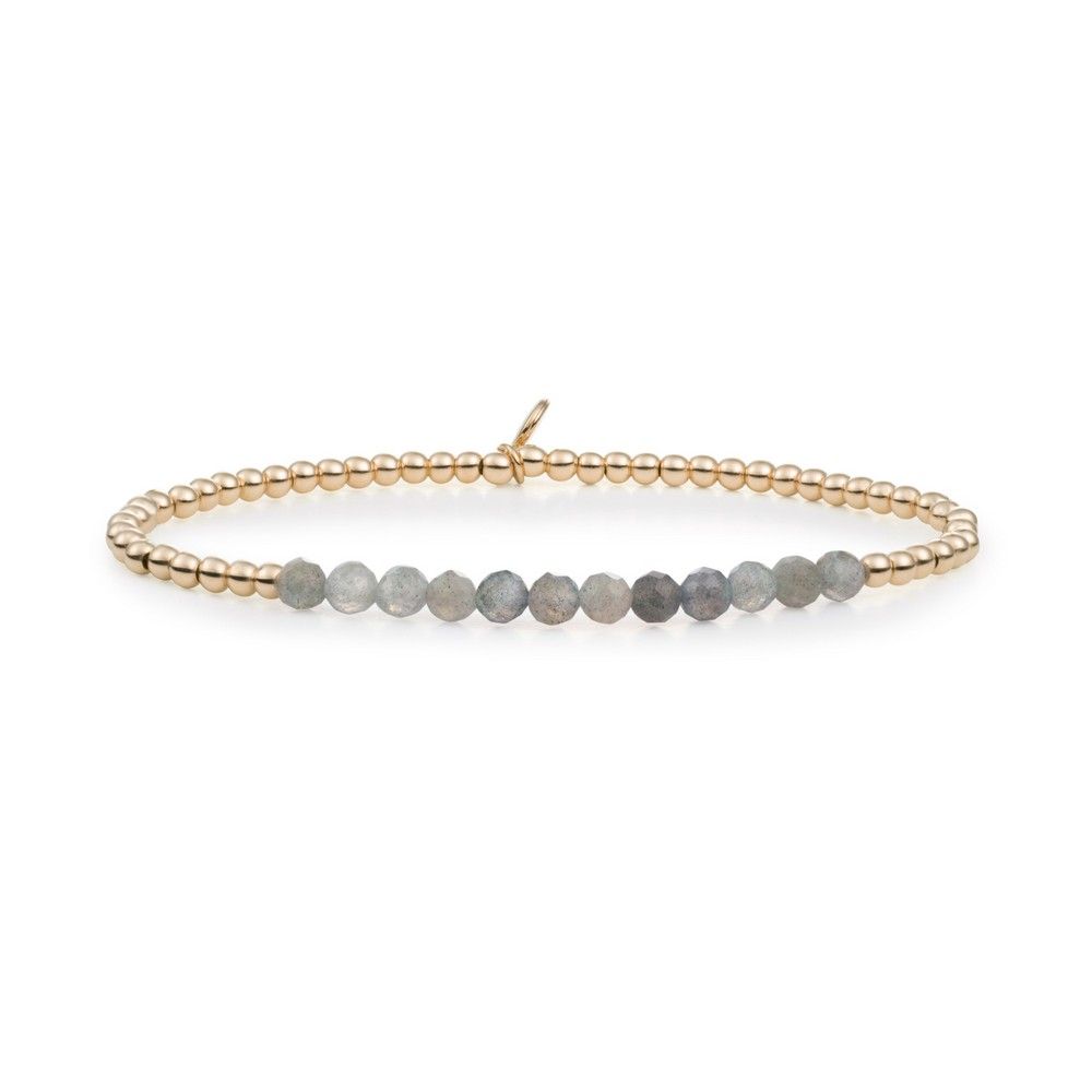 Sparkling Jewels Armband Labradoriet SBG-GEM18-3MM-LINE Goudkleurig