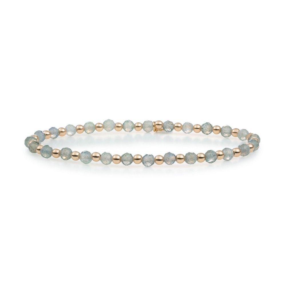 Sparkling Jewels Armband Labradoriet SBG-GEM18-3MM-MIX Goudkleurig
