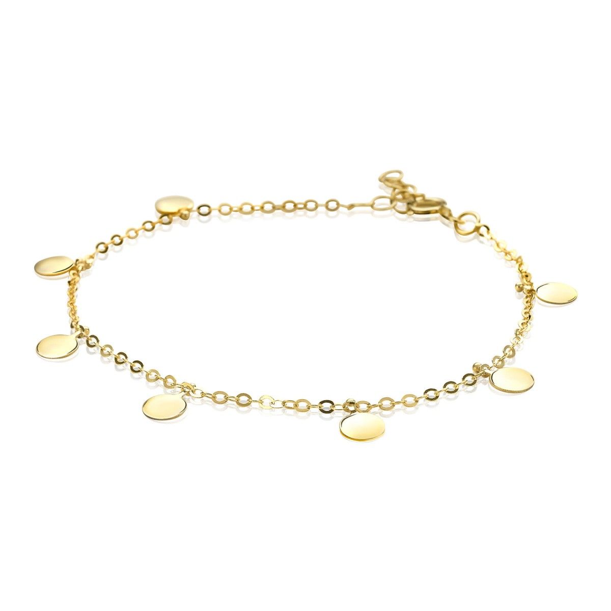 Zinzi Gold 14 karaat gouden armband ronde plaatjes ZGA167, exclusief en kwalitatief hoogwaardig. Ontdek nu!