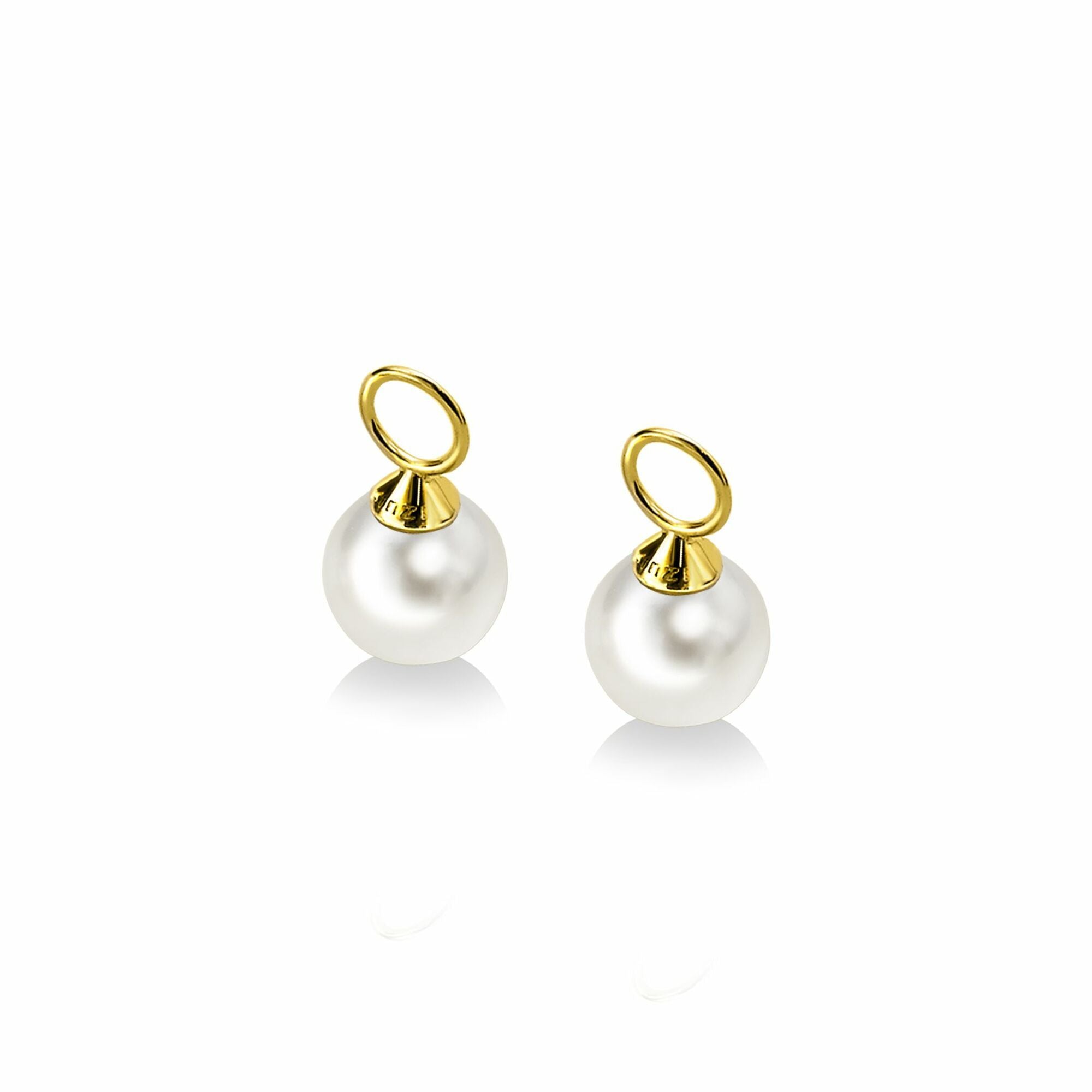 ZINZI 14K Gouden Oorbedels met Witte Parel ZGCH144