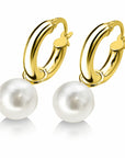 Zinzi Gold 14 karaat gouden oorringhangers parel wit ZGCH144, exclusief en kwalitatief hoogwaardig. Ontdek nu!
