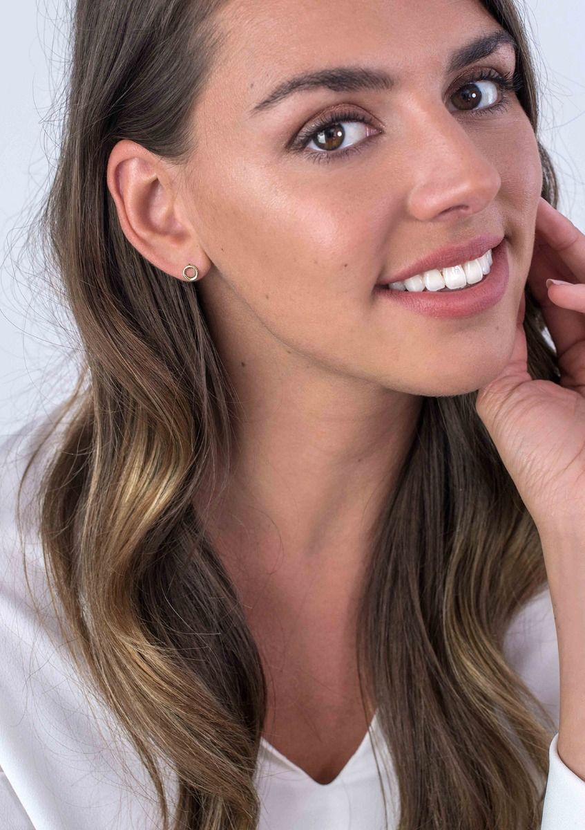 ZINZI 14K Gouden Oorknoppen ZGO163 zilver oorbellen