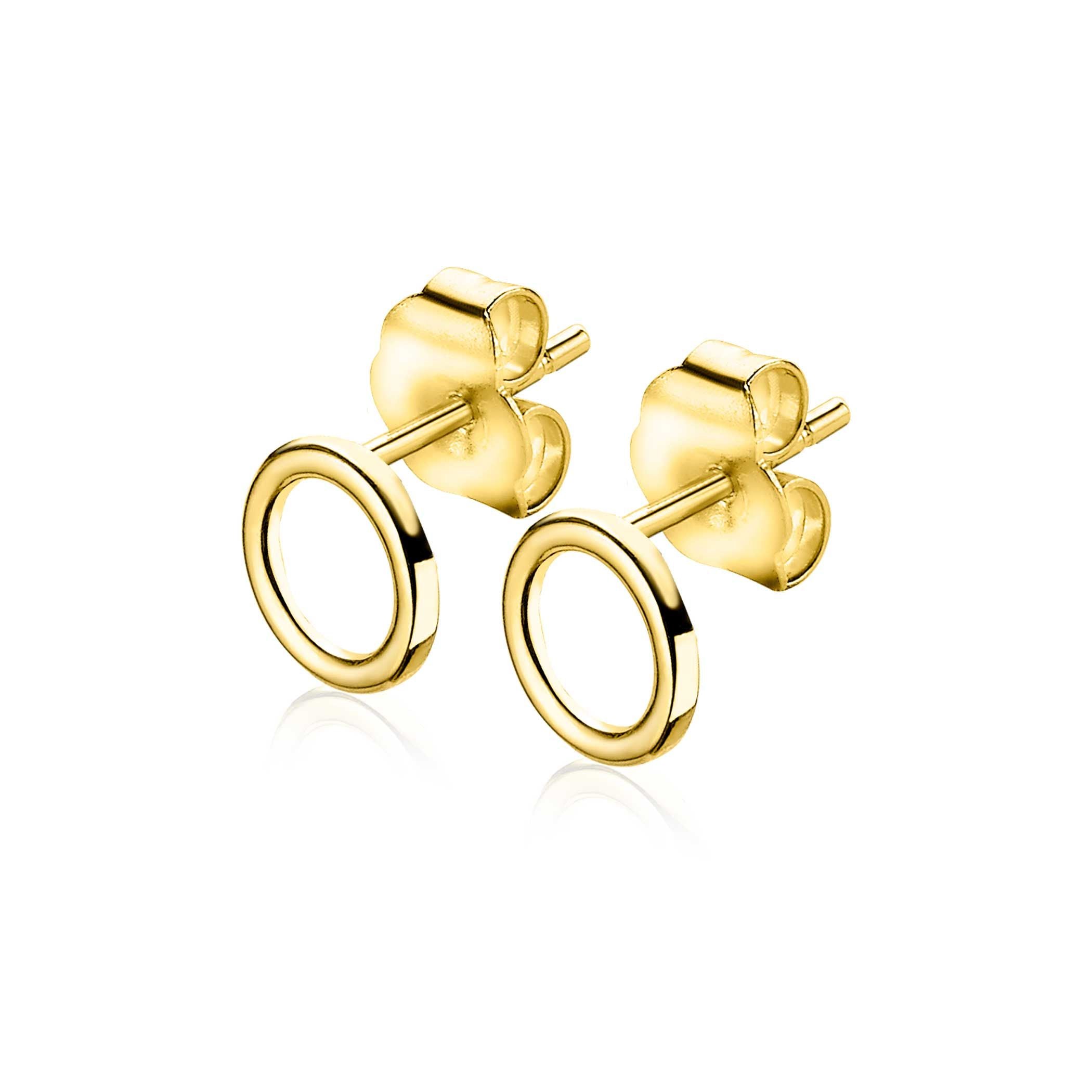 ZINZI 14K Gouden Oorknoppen ZGO163 zilver oorbellen