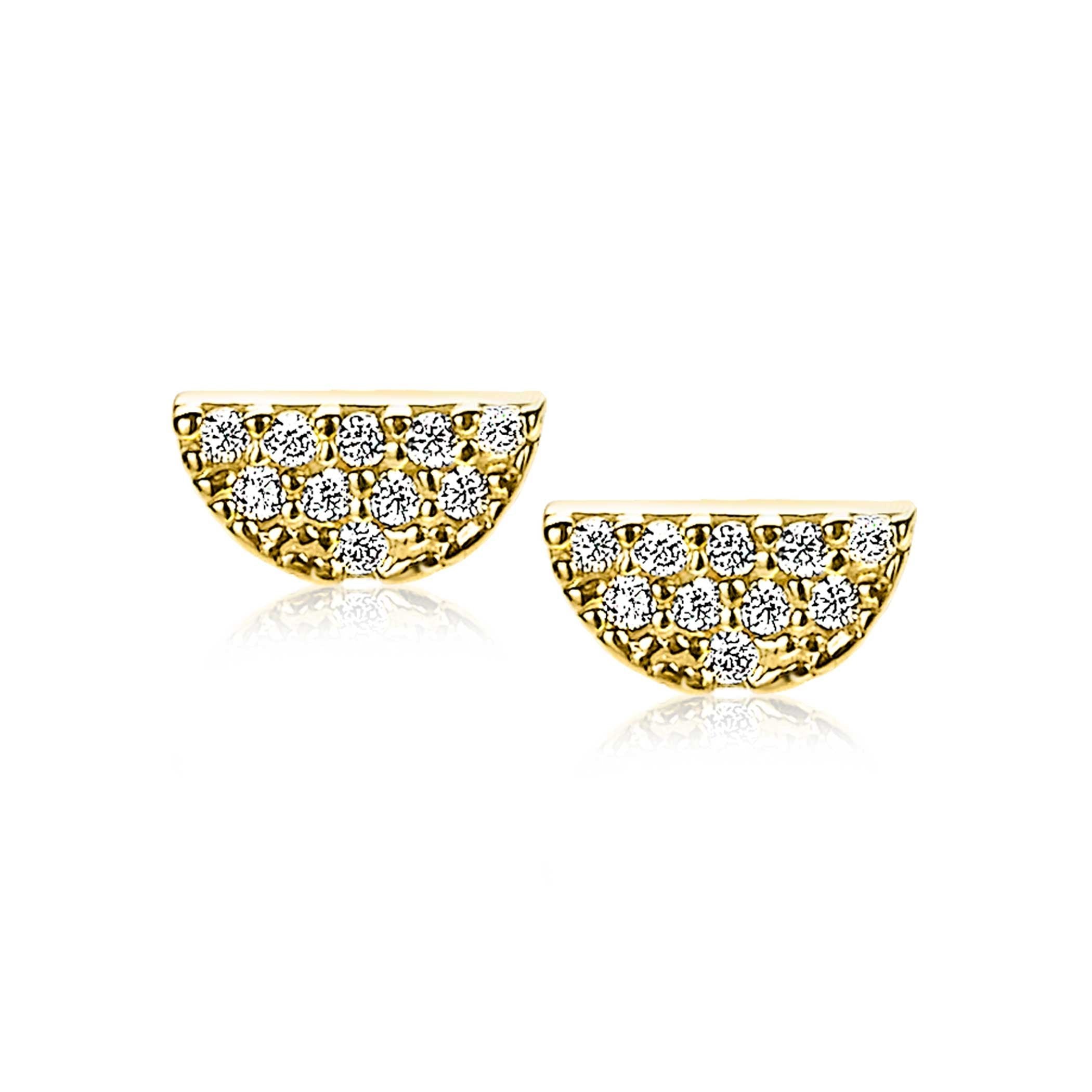 ZINZI 14K Gouden Oorknoppen met Witte Zirkonia ZGO220 oorbellen