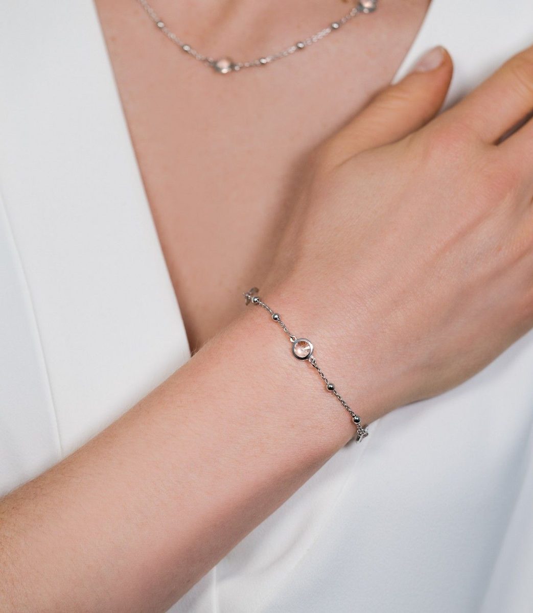 ZINZI Zilveren Armband met Witte Zirkonia - ZIA1550