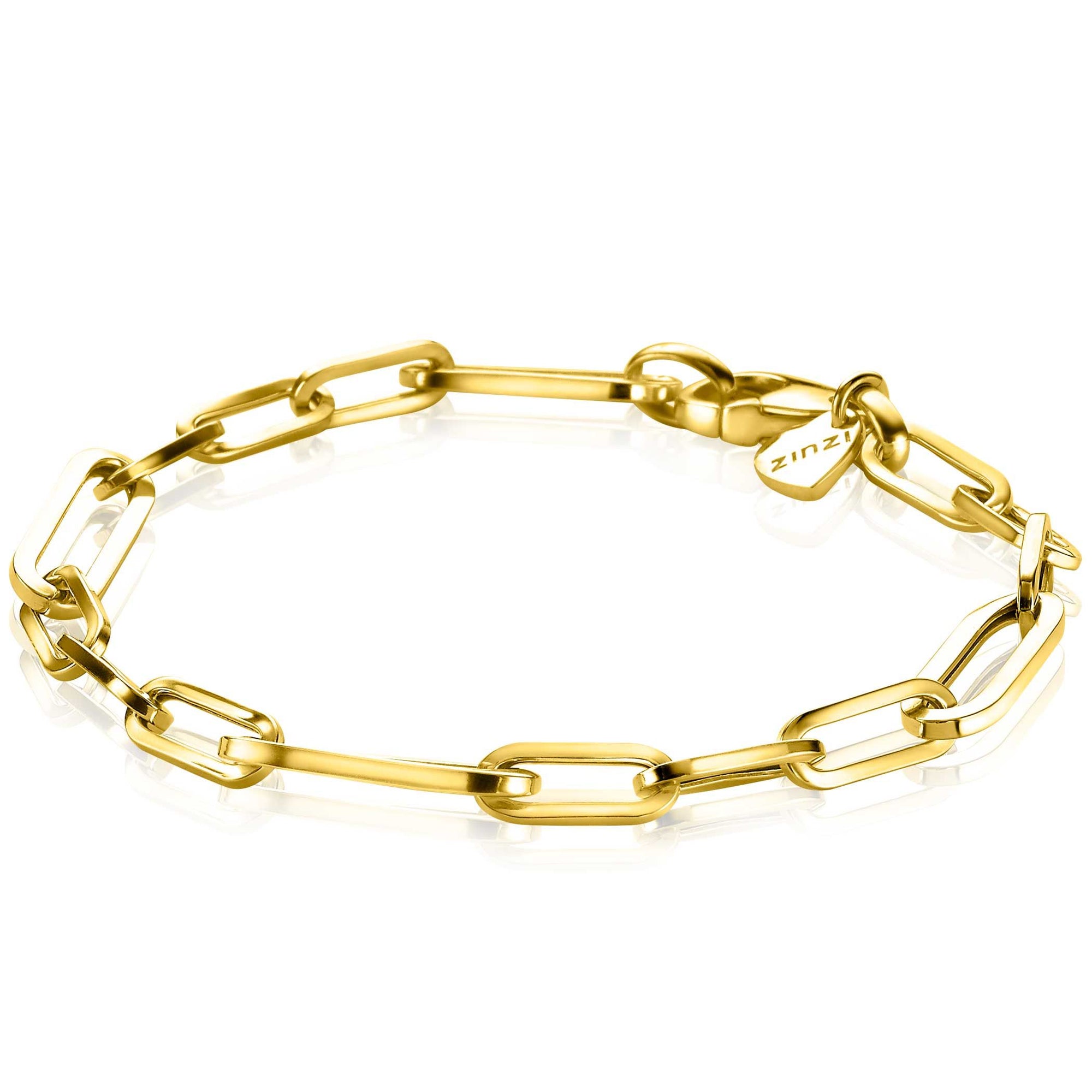 Zinzi zilveren armband in 14K geel verguld met ovale closed for ever schakels 6mm breed ZIA1990G, exclusief en kwalitatief hoogwaardig. Ontdek nu!
