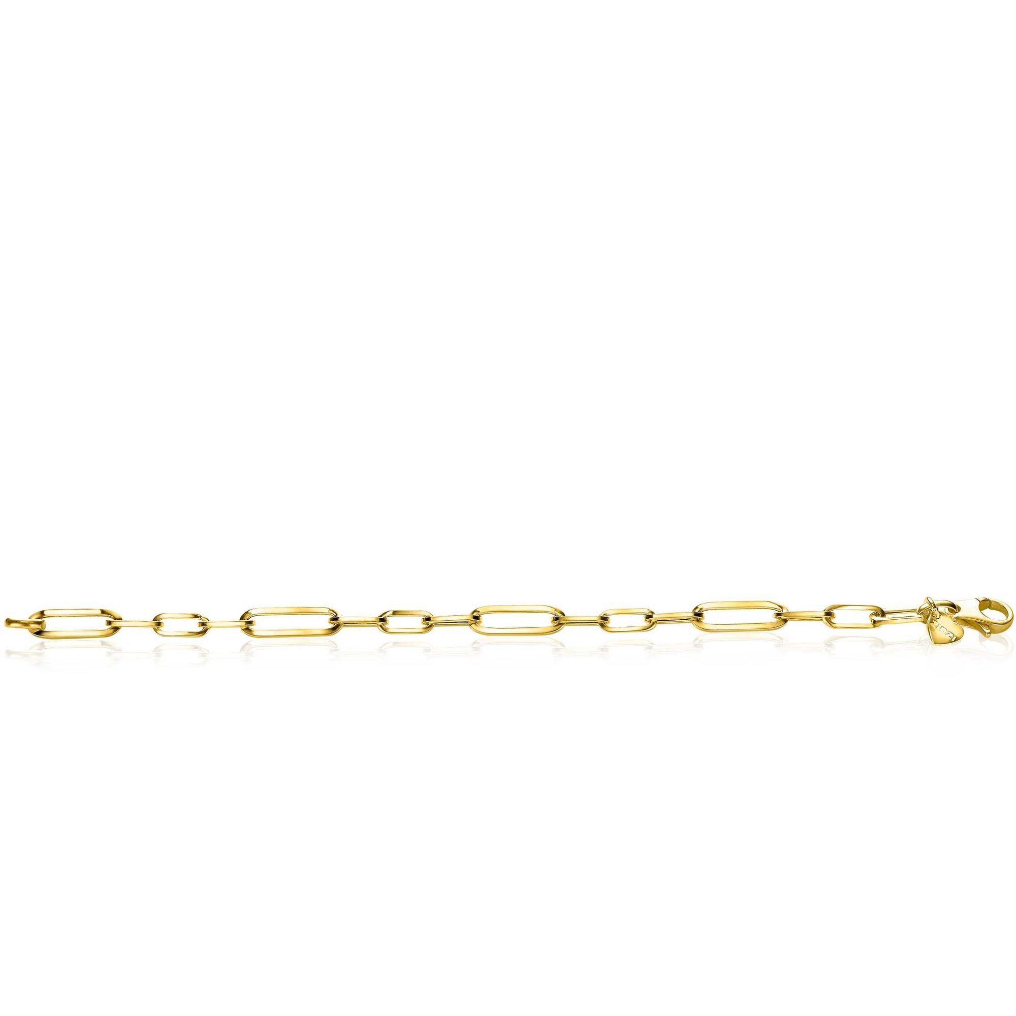 Zinzi zilveren armband in 14K geel verguld met ovale closed for ever schakels 6mm breed ZIA1990G, exclusief en kwalitatief hoogwaardig. Ontdek nu!