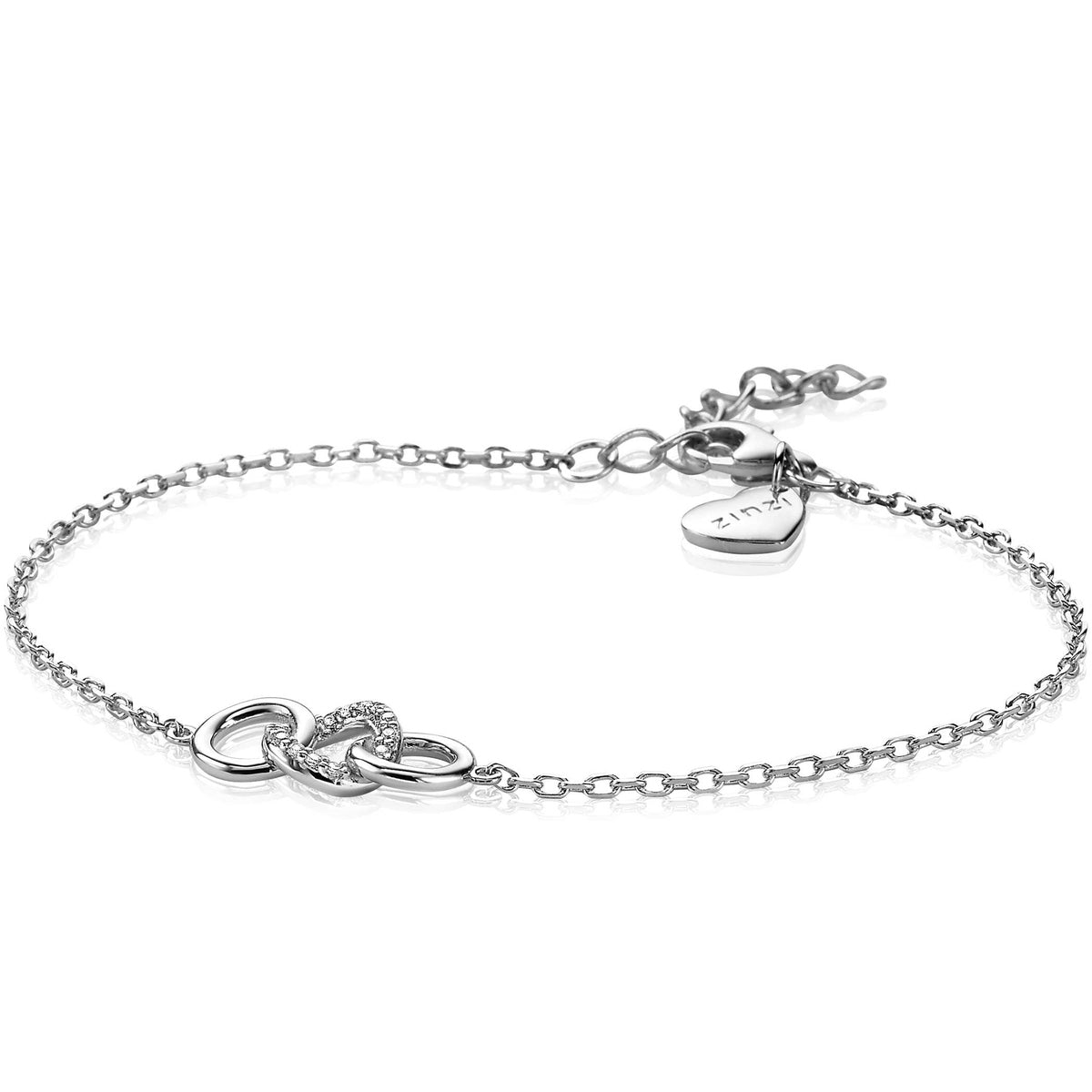 ZINZI Zilveren Armband met Witte Zirkonia - ZIA2045