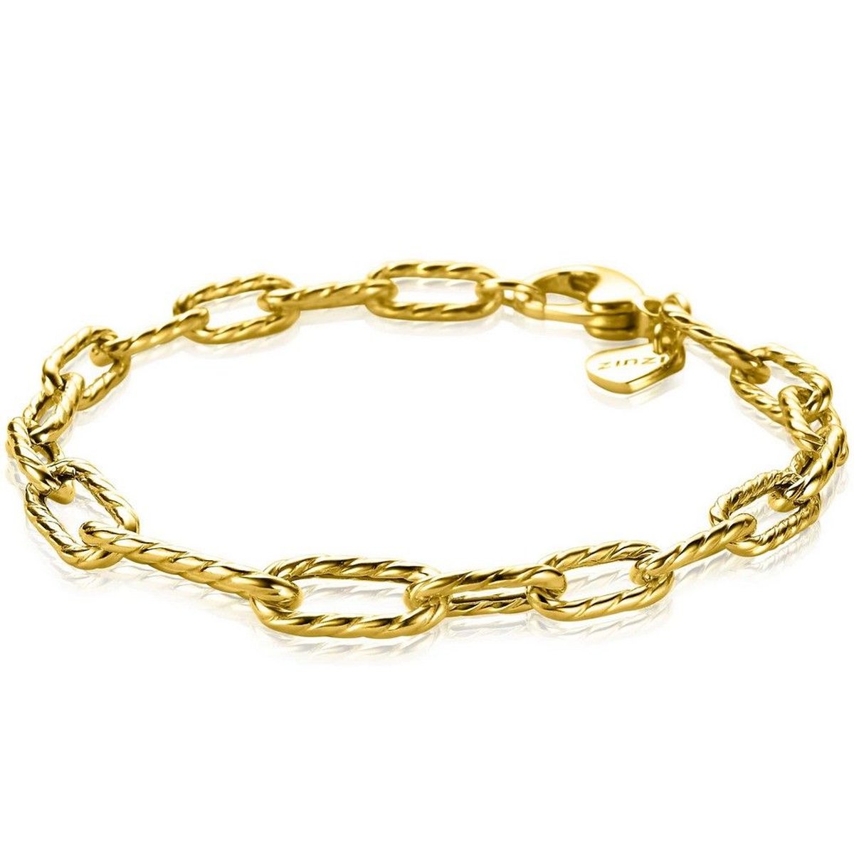 ZINZI Verguld Zilveren Armband met Witte Zirkonia - ZIA2097G