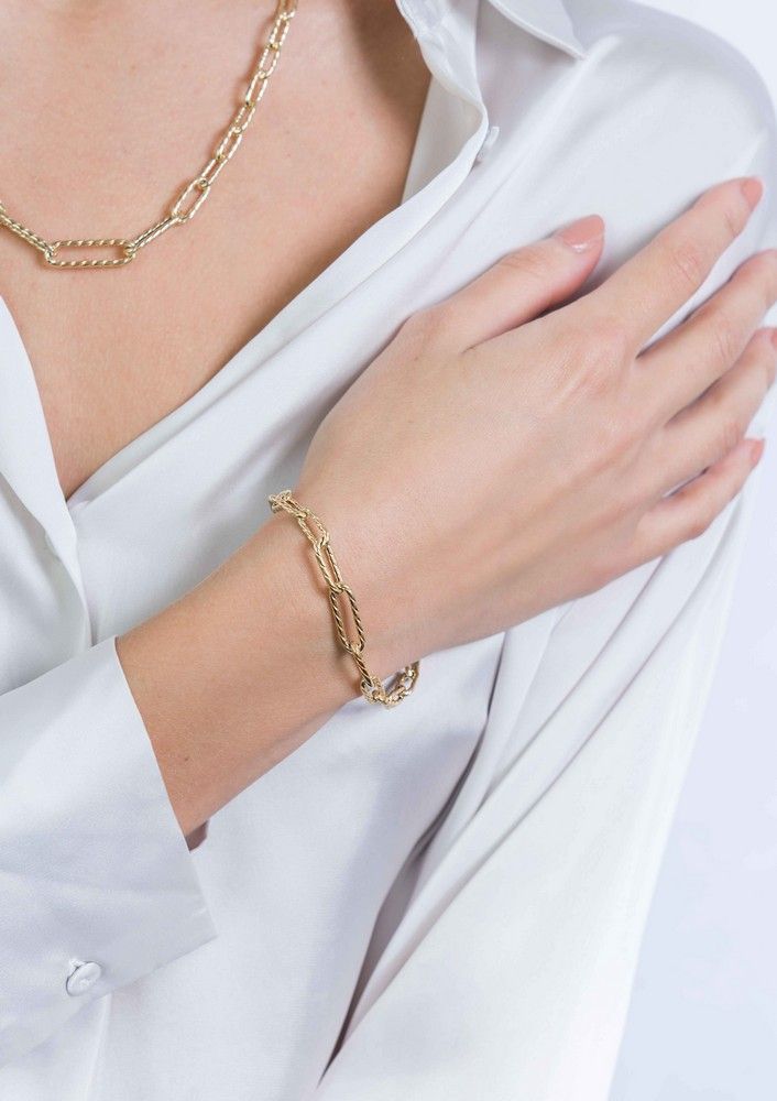 ZINZI Verguld Zilveren Armband met Witte Zirkonia - ZIA2097G