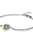 Zinzi zilveren armband bicolor schakel met twee ringen verbonden 18-21cm ZIA2102, exclusief en kwalitatief hoogwaardig. Ontdek nu!