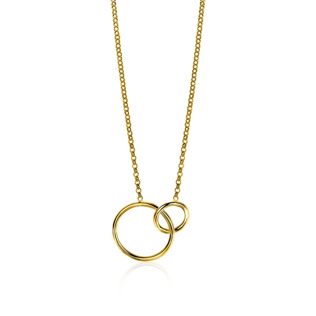 ZINZI Verguld Zilveren Ketting 42-45cm geel - ZIC1278G