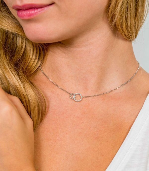 ZINZI Zilveren Ketting met Witte Zirkonia - ZIC1782