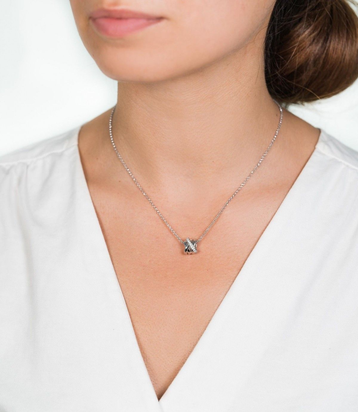 ZINZI Zilveren Ketting met Witte Zirkonia - ZIC1791S