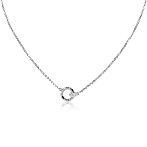 ZINZI Zilveren Ketting met Witte Zirkonia - ZIC1830