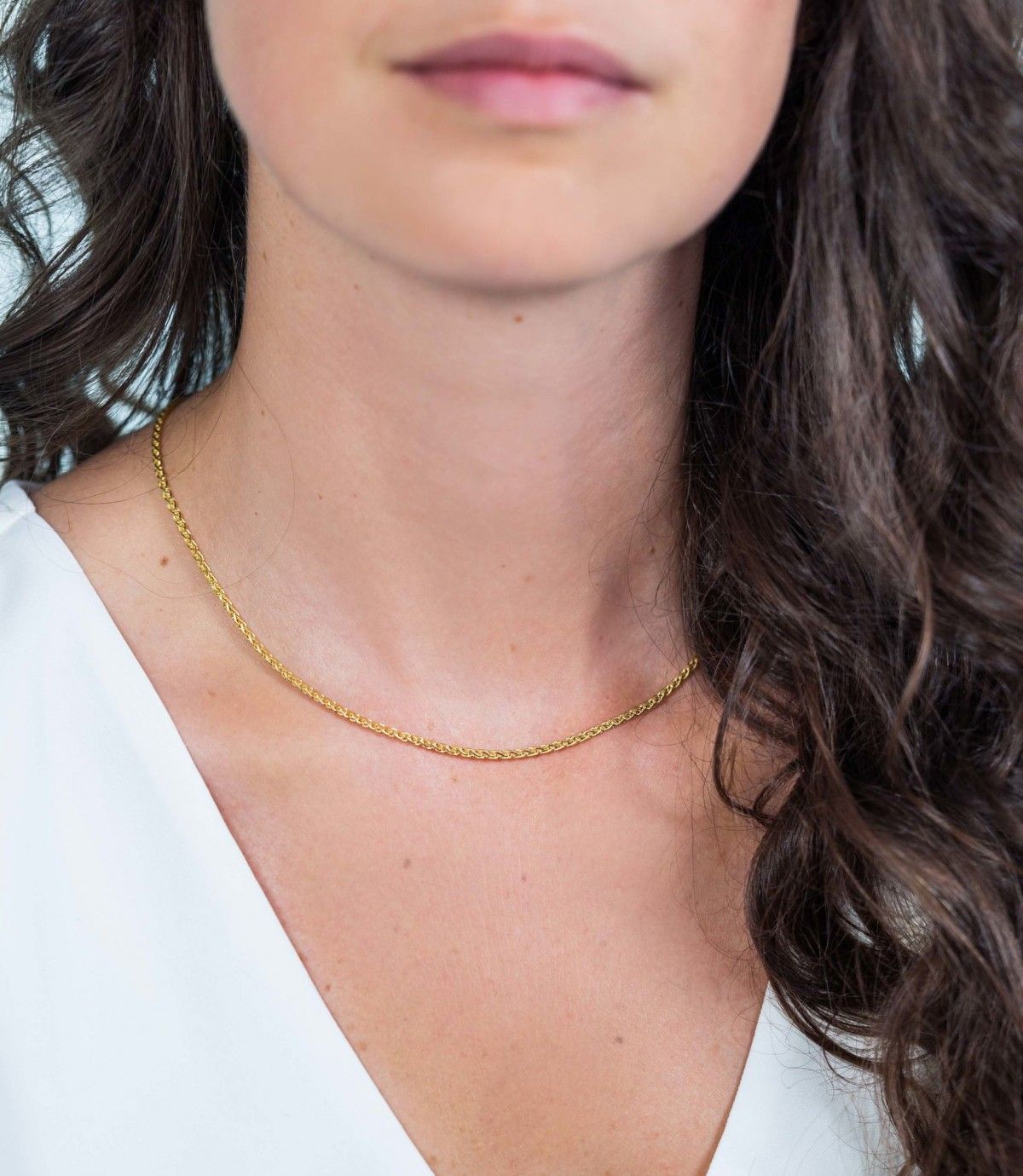 ZINZI Verguld Zilveren Ketting 45cm - ZIC1931G