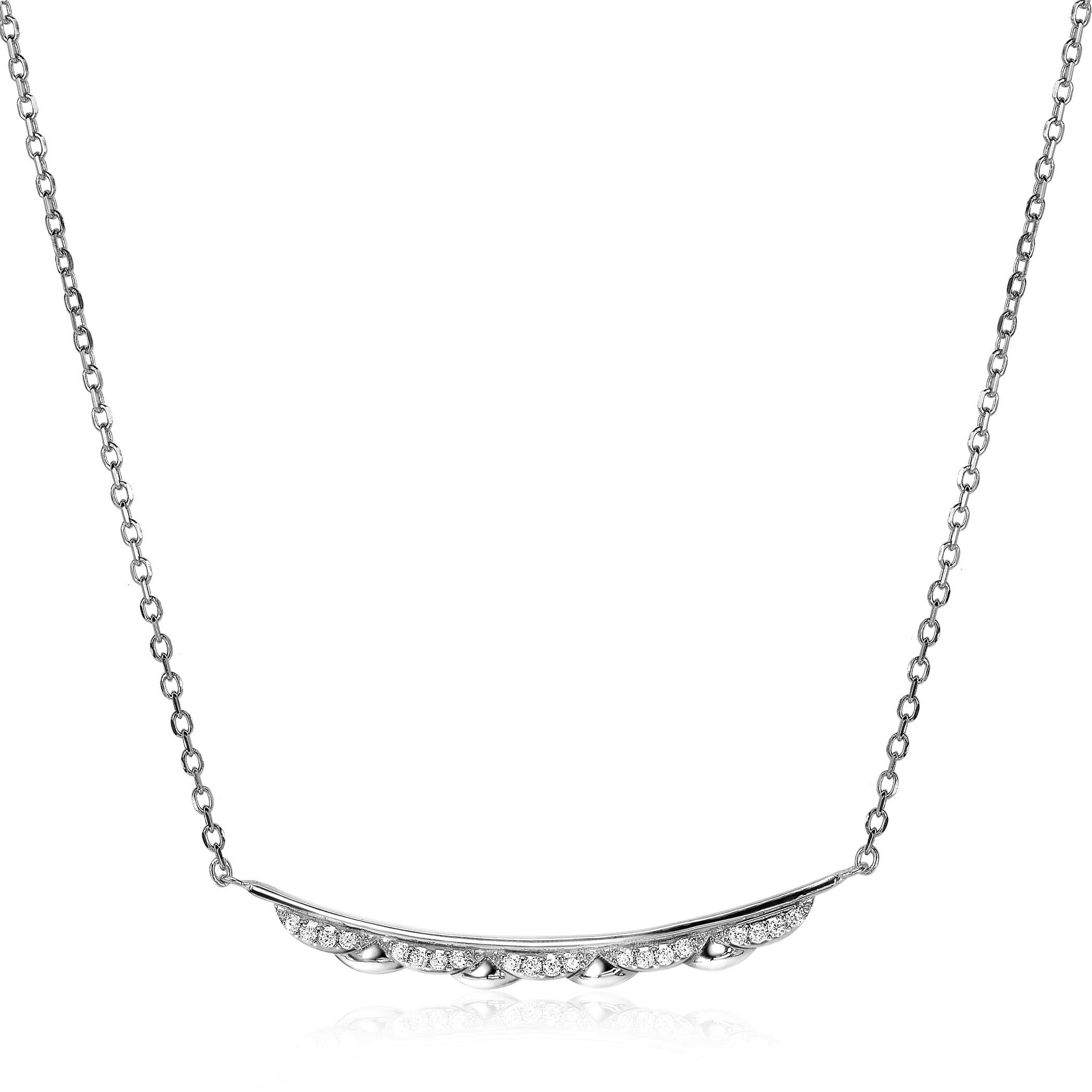 ZINZI Zilveren Ketting met Witte Zirkonia - ZIC2034