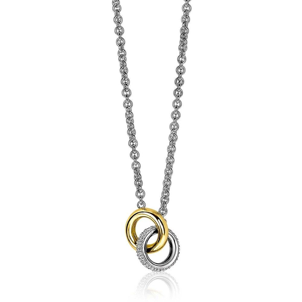 ZINZI Zilveren Ketting met Witte Zirkonia - ZIC2102