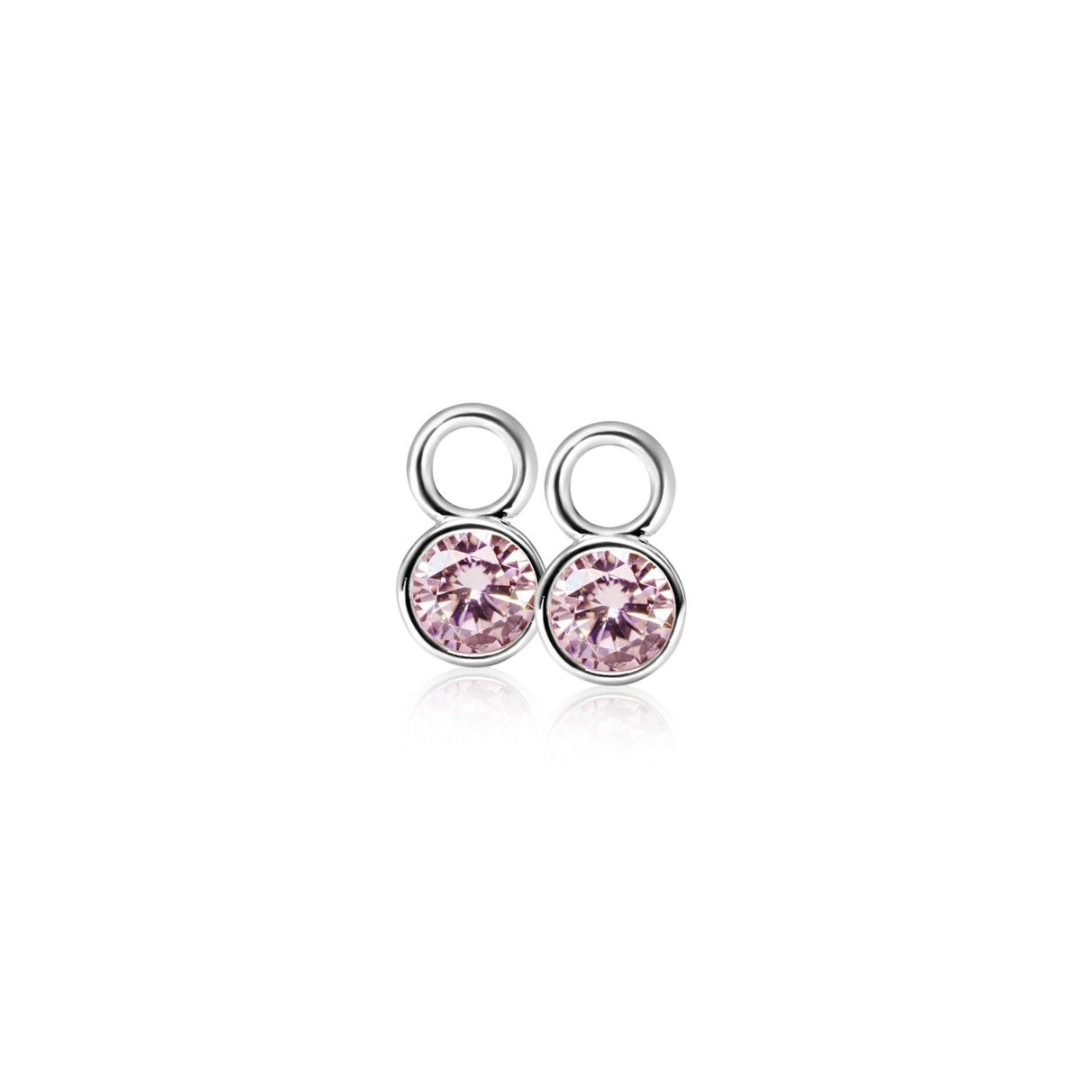 ZINZI Zilveren Oorbedels met Roze Zirkonia - ZICH1486R