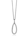 Zinzi zilveren hanger 33mm ovale vorm met witte zirkonia's ZIH2038, exclusief en kwalitatief hoogwaardig. Ontdek nu!