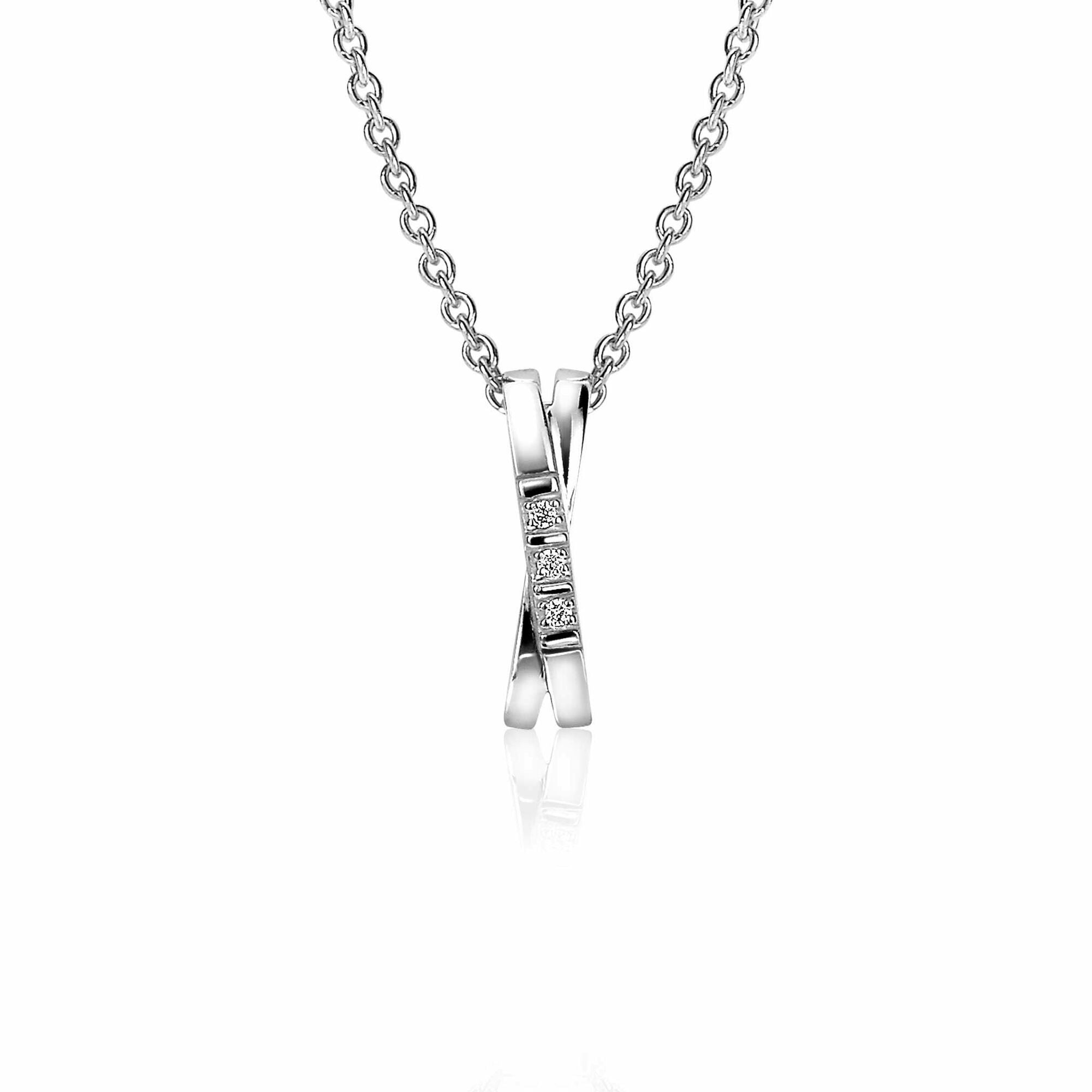 ZINZI Zilveren Hanger met Witte Zirkonia - ZIH2039