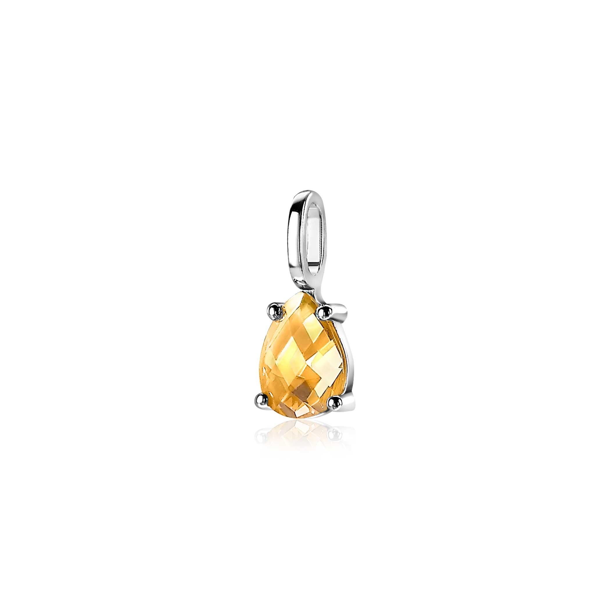 ZINZI Zilveren Hanger met Gele Zirkonia - ZIH2070G