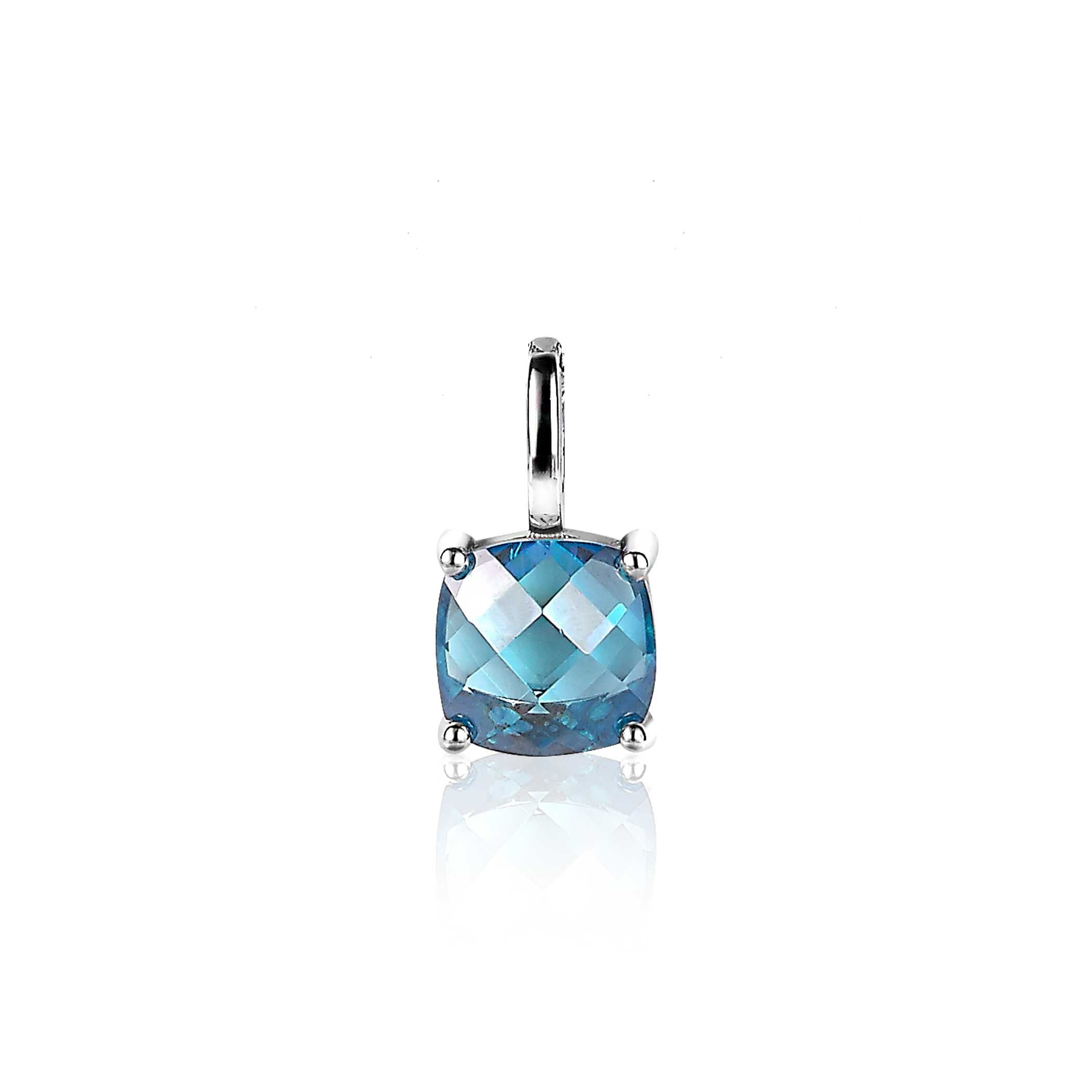 ZINZI Zilveren Hanger met Blauwe Zirkonia - ZIH2073T