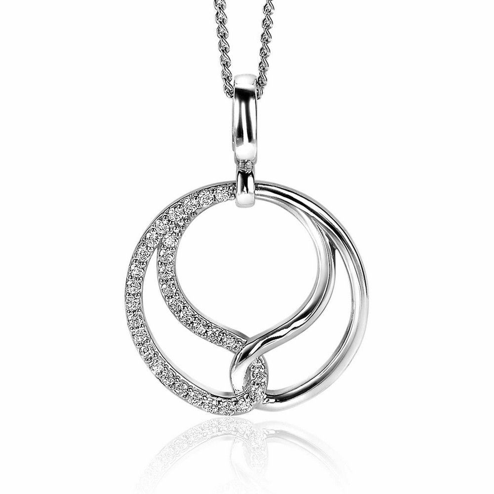 ZINZI Zilveren Hanger met Witte Zirkonia - ZIH2119