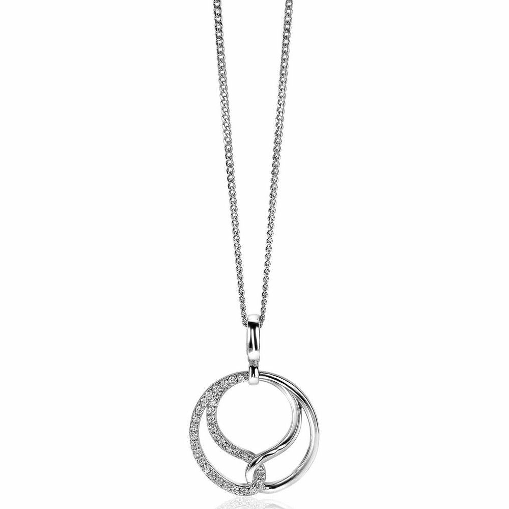 ZINZI Zilveren Hanger met Witte Zirkonia - ZIH2119