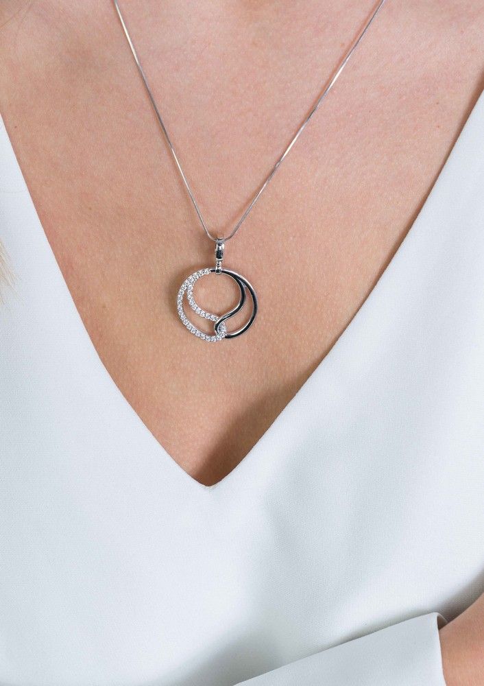 ZINZI Zilveren Hanger met Witte Zirkonia - ZIH2119