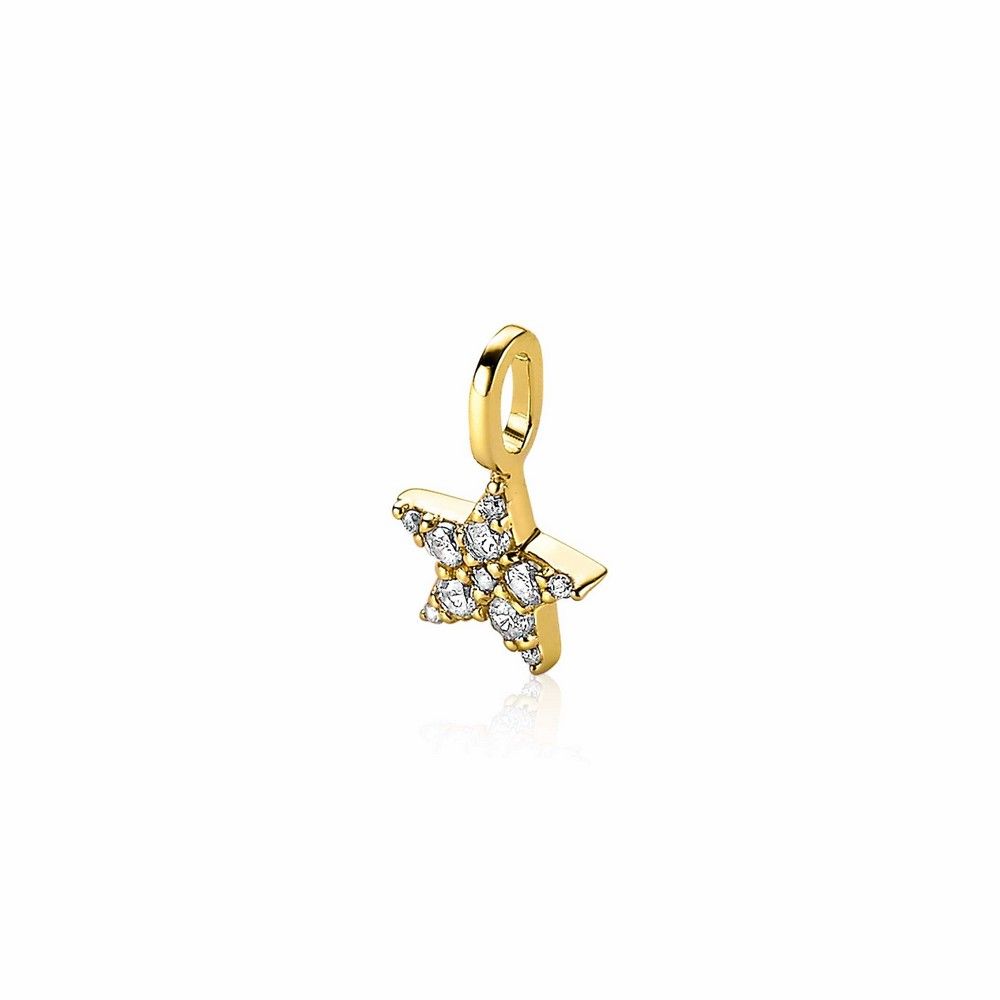 ZINZI Verguld Zilveren Hanger met Witte Zirkonia - ZIH2138Y
