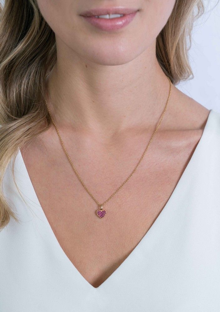 ZINZI Verguld Zilveren Hanger met Rode Zirkonia - ZIH2139R