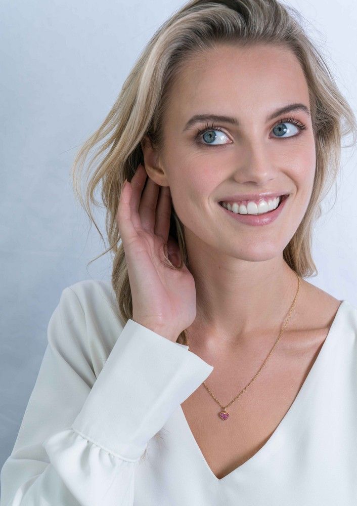ZINZI Verguld Zilveren Hanger met Rode Zirkonia - ZIH2139R