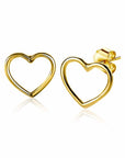 Zinzi zilveren oorknoppen 14K geelverguld open hart 8mm ZIO1630G, exclusief en kwalitatief hoogwaardig. Ontdek nu!