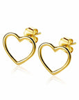 Zinzi zilveren oorknoppen 14K geelverguld open hart 8mm ZIO1630G, exclusief en kwalitatief hoogwaardig. Ontdek nu!