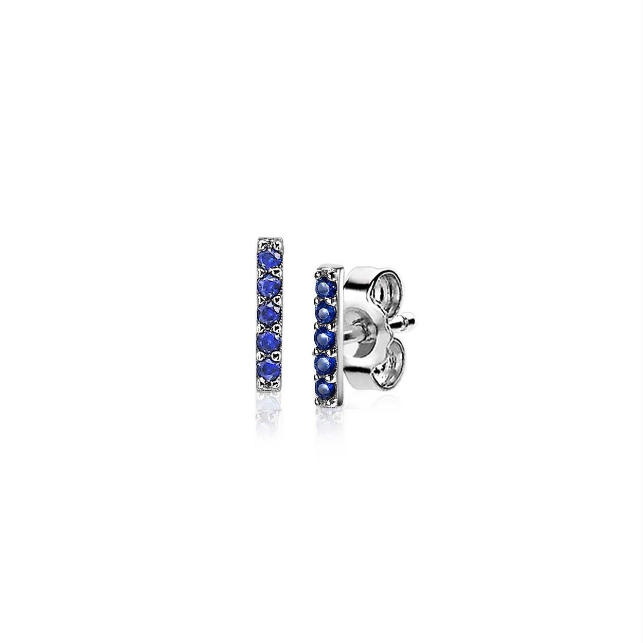 ZINZI Zilveren Oorknoppen met Blauwe Zirkonia oorbellen - ZIO1689B