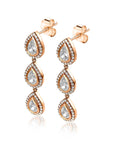 Zinzi zilveren oorsieraden rosé verguld druppels wit ZIO1752R, exclusief en kwalitatief hoogwaardig. Ontdek nu!