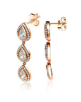 Zinzi zilveren oorsieraden rosé verguld druppels wit ZIO1752R, exclusief en kwalitatief hoogwaardig. Ontdek nu!