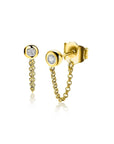 Zinzi zilveren oorknoppen 14K geel verguld met ketting rond wit ZIO1773Y, exclusief en kwalitatief hoogwaardig. Ontdek nu!