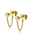 Zinzi zilveren oorknoppen 14K geel verguld met ketting rond wit ZIO1773Y, exclusief en kwalitatief hoogwaardig. Ontdek nu!